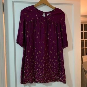maroon dress with flowers